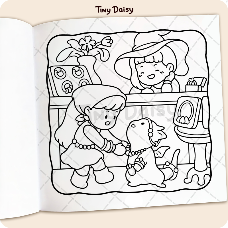 Tiny Tales Mini Coloring Book (Moonlight Cover 6 x 6 inches) - Image 4