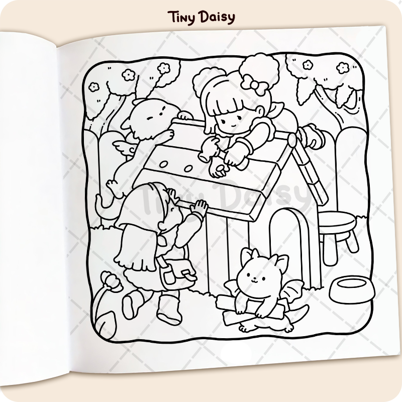 Tiny Tales Mini Coloring Book (Moonlight Cover 6 x 6 inches) - Image 3