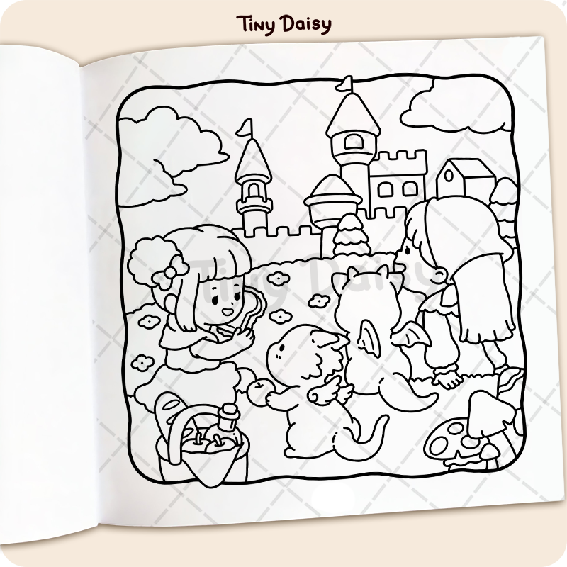 Tiny Tales Mini Coloring Book (Moonlight Cover 6 x 6 inches) - Image 2