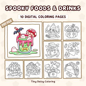 Spooky Foods & Drinks – Mini Digital Coloring Set