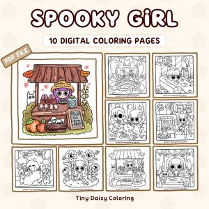 Spooky Girl – Mini Digital Coloring Set