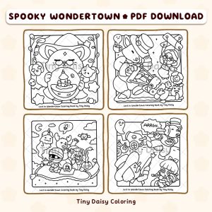 Alternative view of Spooky Wondertown – Mini Digital Coloring Set