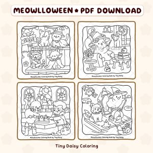 Alternative view of Meowlloween – Mini Digital Coloring Set