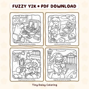Alternative view of Fuzzy Y2K – Mini Digital Coloring Set